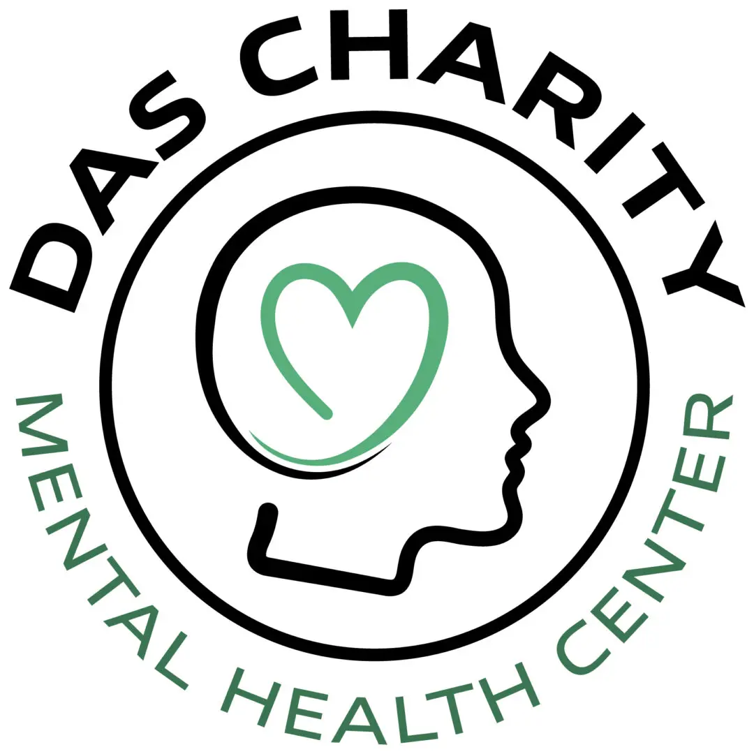 A logo of the das charity mental health center.